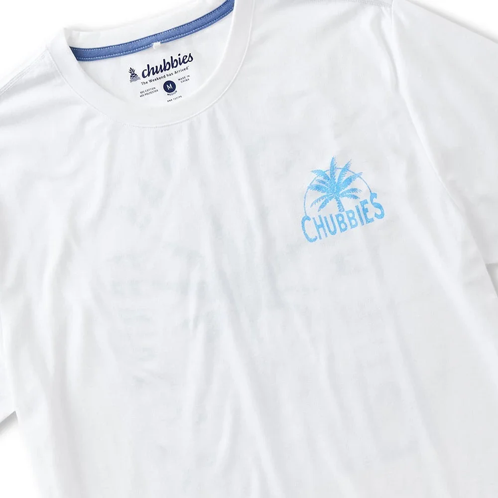 Chubbies The Going in The Duffle T-Shirt Mens L White Tropical Pullover DSGL1390 - Picture 6 of 12
